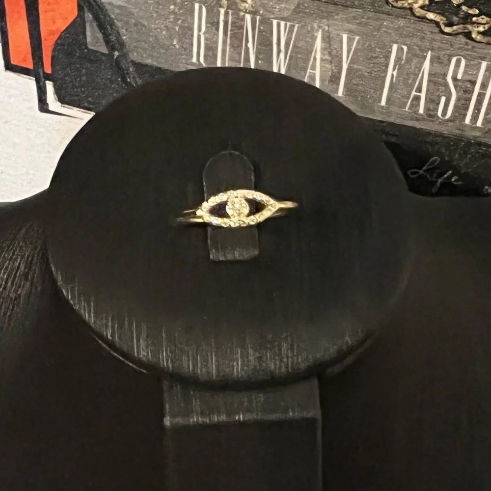 Evil Eye Gold Plated, Silver Ring - Picture 5 of 9